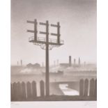 After TREVOR GRIMSHAW; a signed limited edition black and white print, "Signal", no.