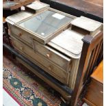 A Victorian scumbled dressing chest with rectangular mirror,