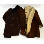 A Morlands three quarter length sheepskin car coat with black lining, size 44,