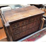 A 17th century and later oak chest of drawers,