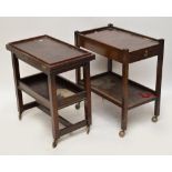 An early 20th century tea trolley/foldover card table and a further two tier tea trolley (2).
