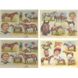 Four signed Lester Piggott montage prints.