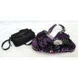 A Sharif of New York purple sequinned bag, still with original tags,