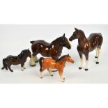 A Beswick Shetland pony, 1648 "Eschonchan Ronay" and three other horse models (4). CONDITION REPORT: