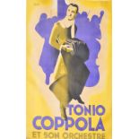 ROB; a large poster lithograph in colours "Tonio Coppola et son Orchestre", 117 x 80cm,