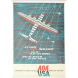 LEWITT-HIM; a poster lithograph in colours "American Overseas Airlines", c.