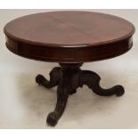 A Victorian mahogany drum table,