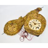 An unusual late 19th century French wall clock,