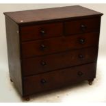 A 19th century mahogany chest of two short and three long drawers.