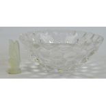 An Orrefors bubble effect clear glass bowl, signed to base, diameter 19cm,