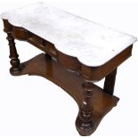 A Victorian mahogany sideboard with marble top,