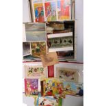 A quantity of postcards and greetings cards including topographical examples,