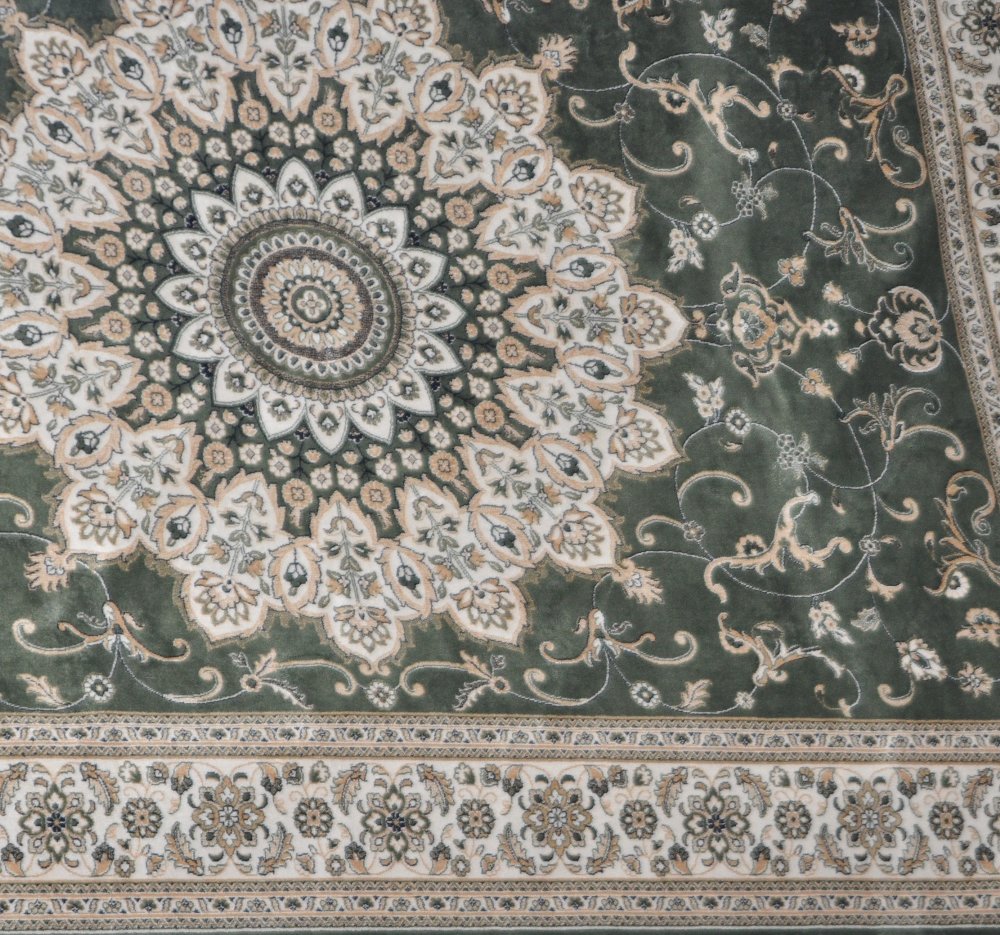 A green ground Tabriz carpet, 280 x 200cm. - Image 2 of 2