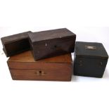 Four assorted mid 20th century wooden boxes,