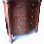 A good Victorian mahogany two short over three long chest of drawers,