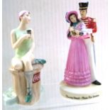 Two Royal Doulton figurines; "Coca Cola Bathing Belle" from the Calendar Girls series, MCL14,