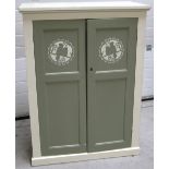 An early 20th century painted kitchen cupboard,