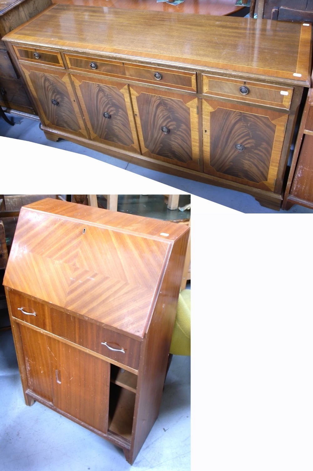 A reproduction sideboard on bracket feet,