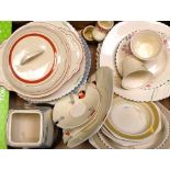 A quantity of Art Deco ceramics to include Burleigh ware decorative plates and tureens,