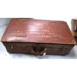 A vintage brown suitcase for KGN. Patterson, 5th Kings Regiment, Liverpool.