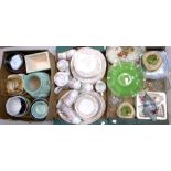 A quantity of ceramics and glassware to include a Lynns white ground floral pattern tea service,