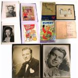 A group of ephemera including signed photo cards of stars of stage and screen,