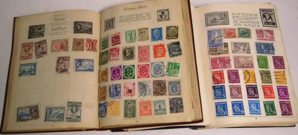 Two stamp albums containing largely 20th century British and World stamps.
