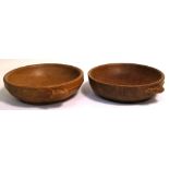 A pair of Robert "Mouseman" Thompson nut bowls, diameter of both 15cm (2). CONDITION REPORT Some