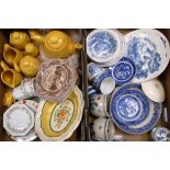 A quantity of largely English ceramics and teaware to include blue and white Wedgwood teaware,