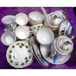 A box of collectibles to include Colclough part tea service,