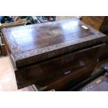 A Victorian rosewood and brass inlaid writing slope for complete restoration, width 51cm.