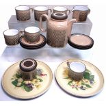 A Hornsea retro coffee set comprising coffee pot and six cups and saucers,