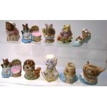 Ten Royal Albert and Beswick Beatrix Potter figurines and jugs; Lady Mouse, Tom Kitten, Appley