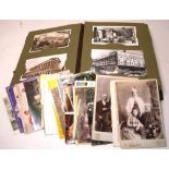 A postcard album containing over one hundred Victorian and Edwardian postcards,