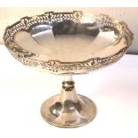 A George V hallmarked silver pedestal dish, inscribed underneath John Bagshaw & Sons of Liverpool,