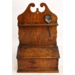 A George III oak spoon rack,
