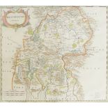 A 17th century map of Westmorland by Robert Morden, later hand coloured, 37 x 41cm,