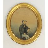 19TH CENTURY ENGLISH SCHOOL; watercolour, portrait study of a seated gentleman, unsigned, 48 x 38cm,