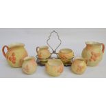 A collection of Locke & Co Worcester blush ivory ceramics with a moulded design of hops and hop