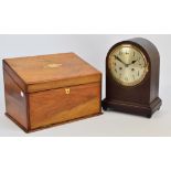 A Victorian walnut writing slope/stationery box,