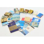 A collection of vintage and modern maritime related matchbox covers including Cunard, P&O,