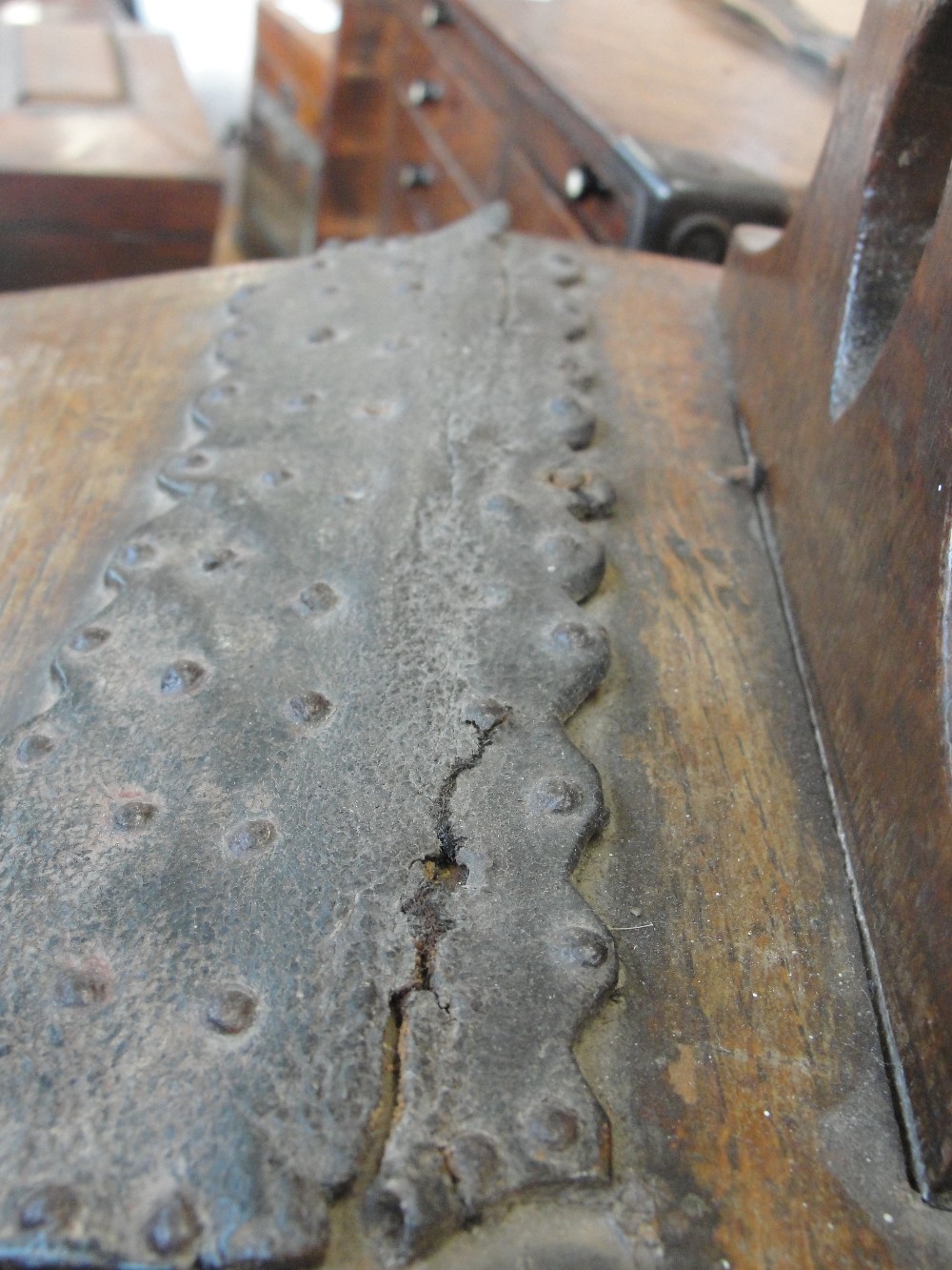 A mid 19th century Welsh oak salt box, with shaped back plate, - Image 5 of 7