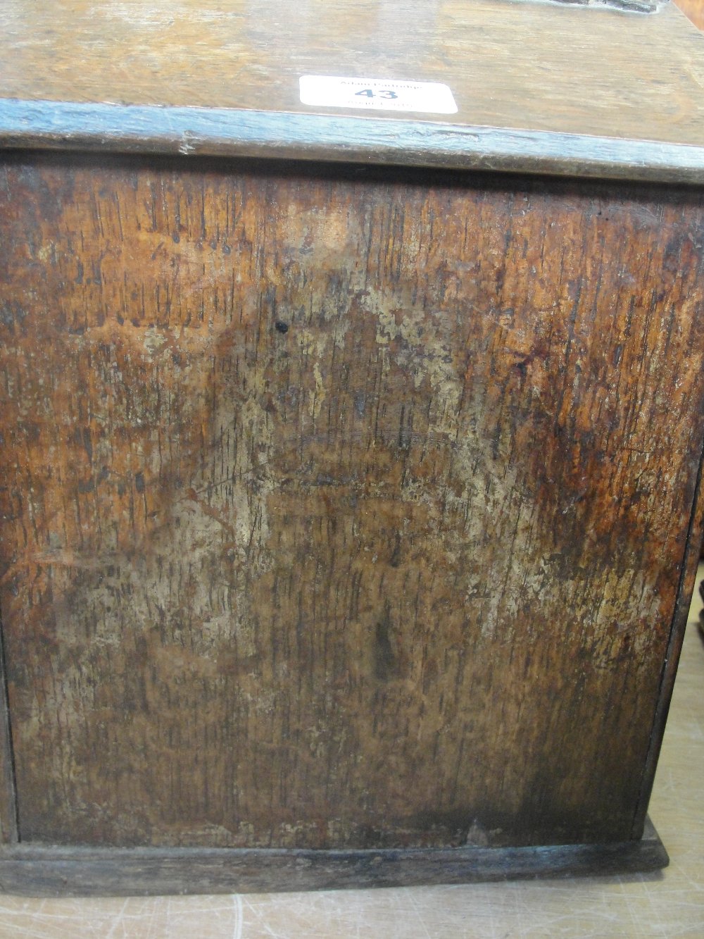 A mid 19th century Welsh oak salt box, with shaped back plate, - Image 2 of 7