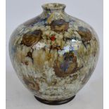 A large Cobridge stoneware trial piece vase of squat baluster form, designed by Anita Harris,