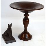 A 20th century softwood pedestal bowl, height 35.