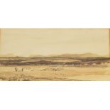 DAVID YOUNG CAMERON (1865-1945); ink and watercolour "Strathearn, Perthshire", signed with