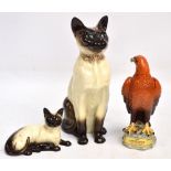 Two Beswick figures; "Siamese Cat" - seated, head up, model no.