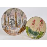 A Cobridge limited edition stoneware circular plate depicting a factory dated 1999, 141/200,