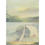J. DRIVER; watercolour, sailing yacht, signed and dated lower left, 33.5 x 37cm, J.