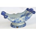 A mid 19th century Staffordshire pearlware blue and white transfer decorated cheese stand with